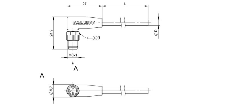 Разъем с кабелем Balluff BCC M323-0000-20-001-PW0334-050