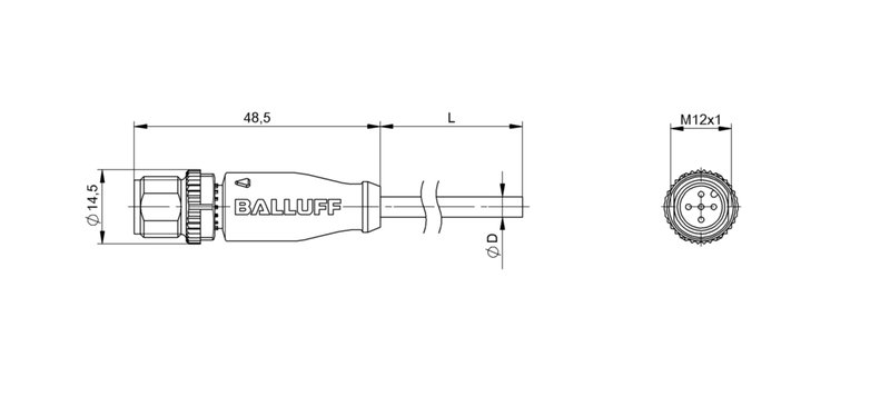 Разъем с кабелем Balluff BCC M415-0000-2A-017-VX8534-200