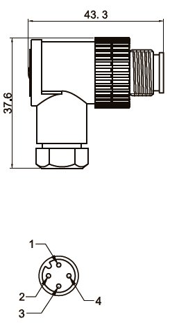 Разъем LANBAO QE12-W4G
