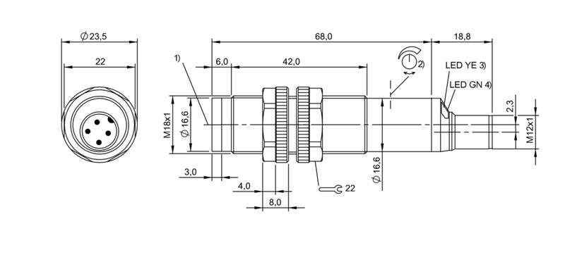 Оптический датчик Balluff BOS 18K-PO-1LQK-E5-C-S4