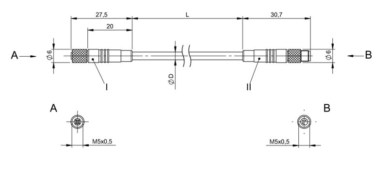 Соединительный кабель Balluff BCC M214-M213-30-300-PX0314-003