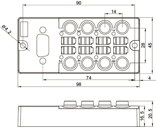 Распределительная коробка для датчиков LANBAO DB080803-0-DN