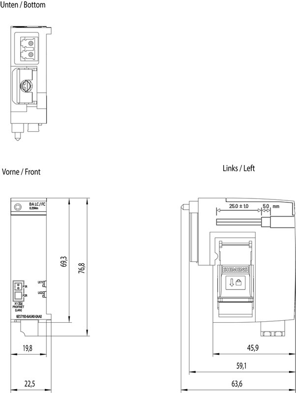 Сетевой адаптер Siemens 6ES7193-6AG40-0AA0