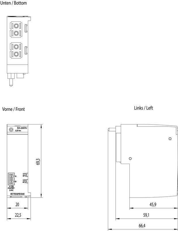 Сетевой адаптер Siemens 6ES7193-6AP00-0AA0