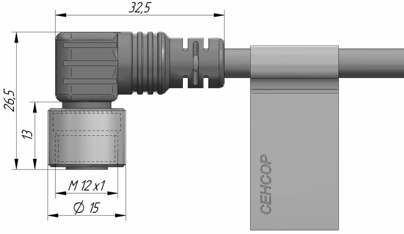 Разъем с кабелем СЕНСОР С13-12УР-02-2