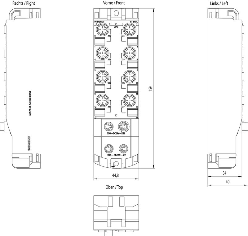 Модуль ввода-вывода дискретных сигналов Siemens 6ES7141-5AH00-0BA0