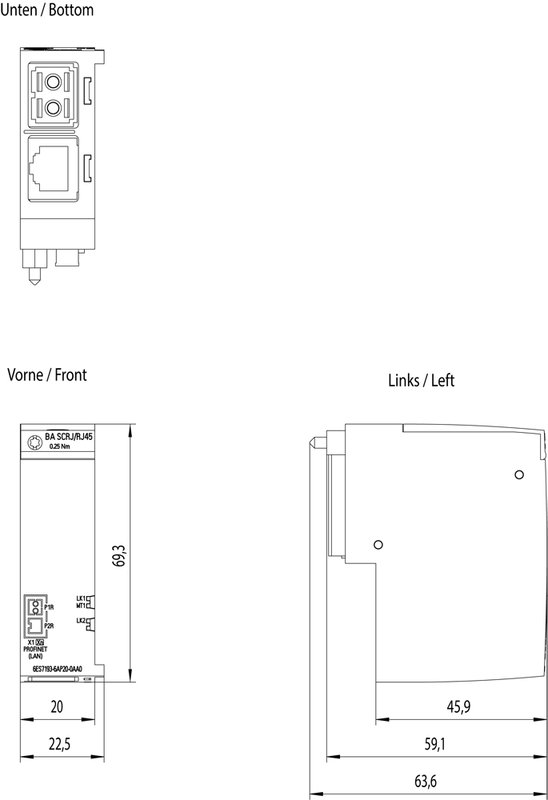 Сетевой адаптер Siemens 6ES7193-6AP20-0AA0