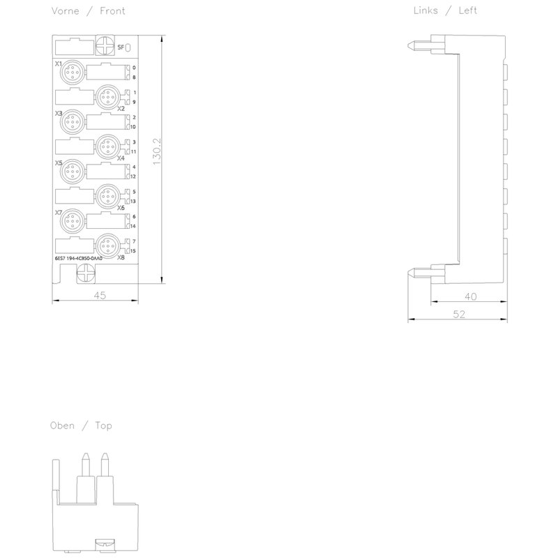Соединительный модуль  Siemens 6ES7194-4CB50-0AA0