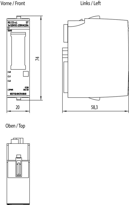 Модуль дискретного вывода Siemens 6ES7132-6HC70-0BU0