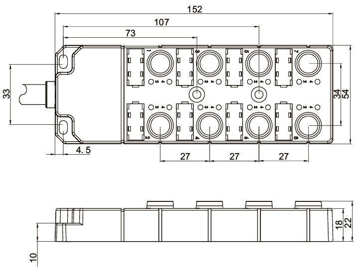 Распределительная коробка для датчиков LANBAO DB120805-2-05P