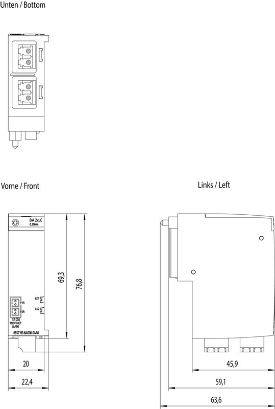 Сетевой адаптер Siemens 6ES7193-6AG00-0AA0
